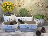 Round cement garden flower pot