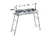 Outdoor foldable legs stainless steel charcoall BBQ grill with rotisserie set