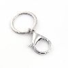 Nickel plated split key ring with 34mm length big lobster attached to hook