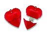 Plastic heart shape USB flash drive