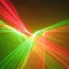 red & green four apertures laser light